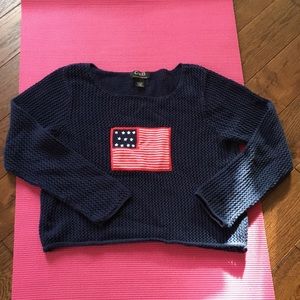 Flag loose stitch sweater L 🇺🇸